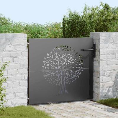 Tuinpoort, Tuinpoort 85x75 cm Corten Staal Boomontwerp Zwart
