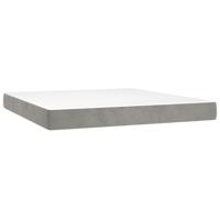 Boxspring met matras fluweel lichtgrijs 180x200 cm - thumbnail
