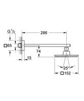 GROHE Euphoria Cube 150 Hoofddouche - 15.2cm - 1 straalsoort - wandarm 28.6cm - chroom 26073000 - thumbnail