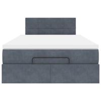 Ottoman bed met matras 90x190cm fluweel donkergrijs - thumbnail