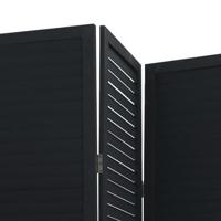 Kamerscherm met 6 panelen massief paulowniahout zwart - thumbnail
