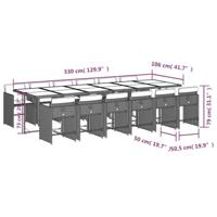 13-delige Tuinset met kussens poly rattan beige - thumbnail