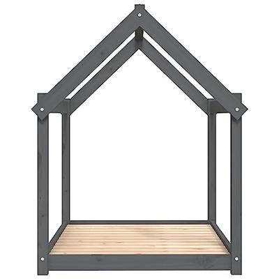 Hondenmand 111x80x100 cm massief grenenhout grijs