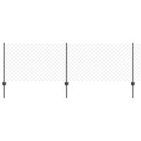 VidaXL Hek met paal grijs 0,8 x 10 m staal en pvc - thumbnail