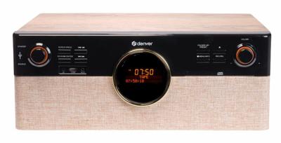 Denver MRD-180 Retro-stereoset DAB+, Bluetooth, CD, Cassette, Platenspeler Zwart, Hout