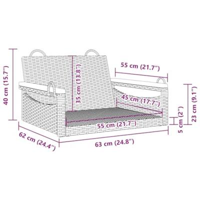 Schommelbank 63x62x40 cm poly rattan beige