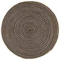 VidaXL Vloerkleed handgemaakt met spiraal ontwerp 150 cm jute zwart - thumbnail