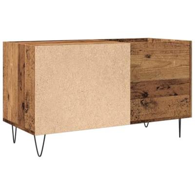 Platenkast 84,5x38x48 cm bewerkt hout oud houtkleurig Platenkast 84,5x38x48 cm bewerkt hout oud houtkleurig