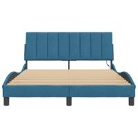Bedframe met LED-verlichting fluweel blauw 160x200 cm - thumbnail