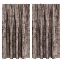 VidaXL Velvet gordijnen 2 pcs cappuccino 140 x 140 cm fluweel - thumbnail