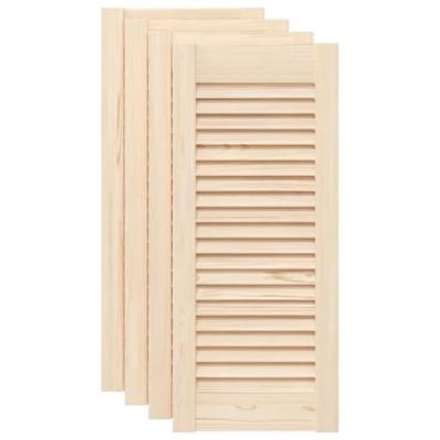 VidaXL Kastdeuren met lamellen 4 st 69x29,5 cm massief grenenhout VidaXL Kastdeuren met lamellen 4 st 69x29,5 cm massief grenenhout
