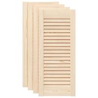 VidaXL Kastdeuren met lamellen 4 st 69x29,5 cm massief grenenhout - thumbnail