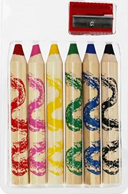 Jumbo Potloodkrijtjes, 6st. + Puntenslijper