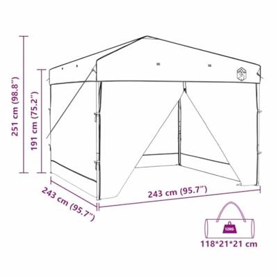 VidaXL Luifeltent blauw 243 x 243 x 251 cm stof VidaXL Luifeltent blauw 243 x 243 x 251 cm stof