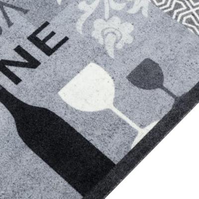 VidaXL Keukenmat wasbaar wijnprint 60x180 cm fluweel grijs