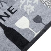 VidaXL Keukenmat wasbaar wijnprint 60x180 cm fluweel grijs - thumbnail