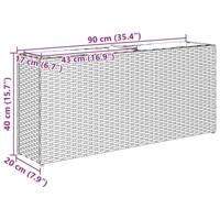 VidaXL Plantenbakken met 2 potten 2 st 90x20x40 cm poly rattan bruin - thumbnail