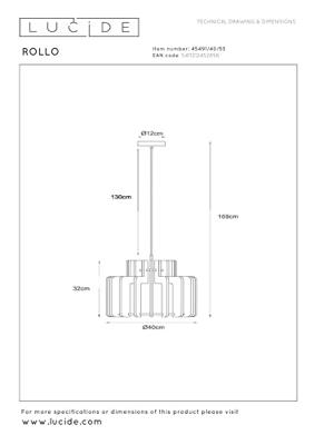 Lucide ROLLO - Hanglamp - 1xE27 - Terracotta Lucide ROLLO - Hanglamp - 1xE27 - Terracotta