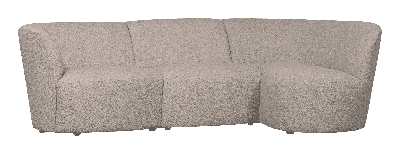 WOOOD 3-zits Loungebank 'Coco' Rechts, Bouclé, kleur Zand WOOOD 3-zits Loungebank 'Coco' Rechts, Bouclé, kleur Zand