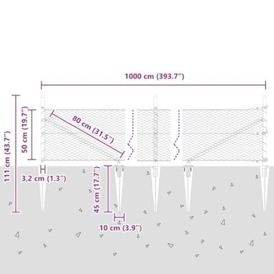 VidaXL Afrasteringspaal groen 10 x 0,5 m (25 mm gaas) staal en pvc VidaXL Afrasteringspaal groen 10 x 0,5 m (25 mm gaas) staal en pvc