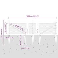 VidaXL Afrasteringspaal grijs 10 x 0,5 m (25 mm gaas) staal en pvc - thumbnail
