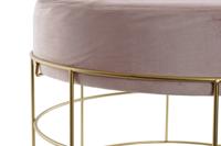 Voetensteun DKD Home Decor Gouden Metaal Polyester Licht Roze (60 x 60 x 37.5 cm) - thumbnail