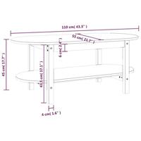 Salontafel 110x55x45 cm massief grenenhout - thumbnail