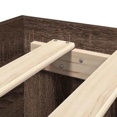 Bedframe zonder matras bewerkt hout bruin eikenkleur 75x190 cm