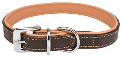 TRIXIE HALSBAND HOND ACTIVE COMFORT LEER BRUIN / LICHTBRUIN 39-46X2,5 CM