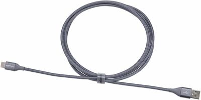 Amazon Basics Snellaadkabel, USB-C naar USB-A 2.0, omwikkeld met nylon vlecht, 480 MBit/s, USB-IF-gecertificeerd, voor Apple iPhone 15, iPad, Samsung Galaxy, tablets, laptops, 1,8 m, donkergrijs