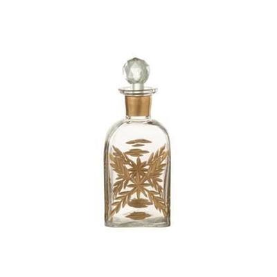 J-Line karaf Chloe Vierkant - glas - transparant|goud