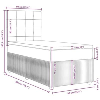 Boxspring met matras fluweel donkergrijs 90x200 cm