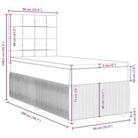 Boxspring met matras fluweel donkergrijs 90x200 cm - thumbnail