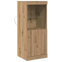 Dressoir artisanaal eikenkleurig 41 x 37 x 100 cm Bewerkt hout - thumbnail