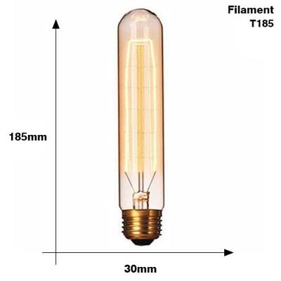 E27 40W Retro Edison gloeilamp gloeidraad Vintage ampul gloeilamp AC 220V(T185 Filament)