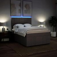 Boxspring met matras stof taupe 140x200 cm - thumbnail