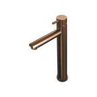 Wastafelmengkraan Brauer Copper Edition Coldstart Opbouw Hoog Korte Ronde Hendel Geborsteld Koper PVD - thumbnail