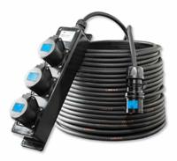 5 meter verlengkabel 16A 3-polig 3 x 2,5mm² 2300V zwart IP44 verdeeldoos - thumbnail