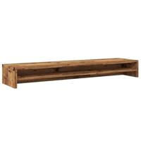 Monitorstandaard 100x24x13 cm bewerkt hout oud houtkleurig - thumbnail