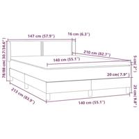 Boxspring met matras fluweel lichtgrijs 140x210 cm - thumbnail