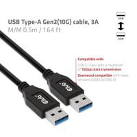 CLUB3D USB Type-A Gen2(10G) cable, 3A M/M 0.5m / 1.64 ft - thumbnail