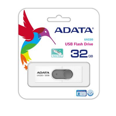 ADATA UV220 USB flash drive 32 GB USB Type-A 2.0 Grijs, Wit