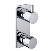 Amon Round Inbouw 2-Wegs Douchethermostaat Rond Chroom Aqua Splash - thumbnail