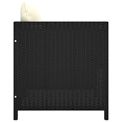 VidaXL Tuinbank met kussens poly rattan zwart