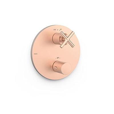 Afbouwdeel Tres Mont Blanc Douche Thermostaat 2-Weg Kruisgreep Mat Roze Goud Afbouwdeel Tres Mont Blanc Douche Thermostaat 2-Weg Kruisgreep Mat Roze Goud