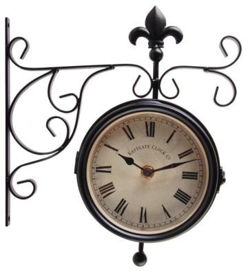 Stationsklok met thermometer / Esschert Design