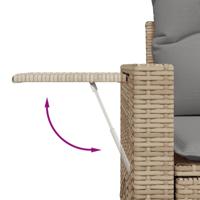 6-delige Loungeset met kussens poly rattan beige - thumbnail