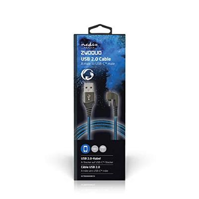 Nedis GCTB60600BK10 Usb 2.0-kabel A Male Naar Type-c™ Male 180°-aansluiting Voor Gaming 1,0 M Rond Gevlochten Zwart-blauw Nedis GCTB60600BK10 Usb 2.0-kabel A Male Naar Type-c™ Male 180°-aansluiting Voor Gaming 1,0 M Rond Gevlochten Zwart-blauw