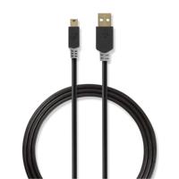 Kabel USB 2.0 | A male - Mini 5-pins male | 2,0 m | Antraciet - thumbnail
