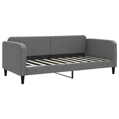 Slaapbank met onderschuifbed 90x190 cm stof donkergrijs
